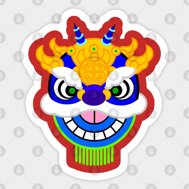 CNY: BLUE LION HEAD Sticker by cholesterolmind